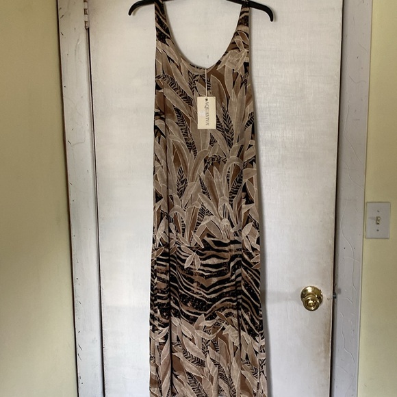 Italian Designer Beautiful Print Button Down Maxi Dress New With Tags - Picture 2 of 14